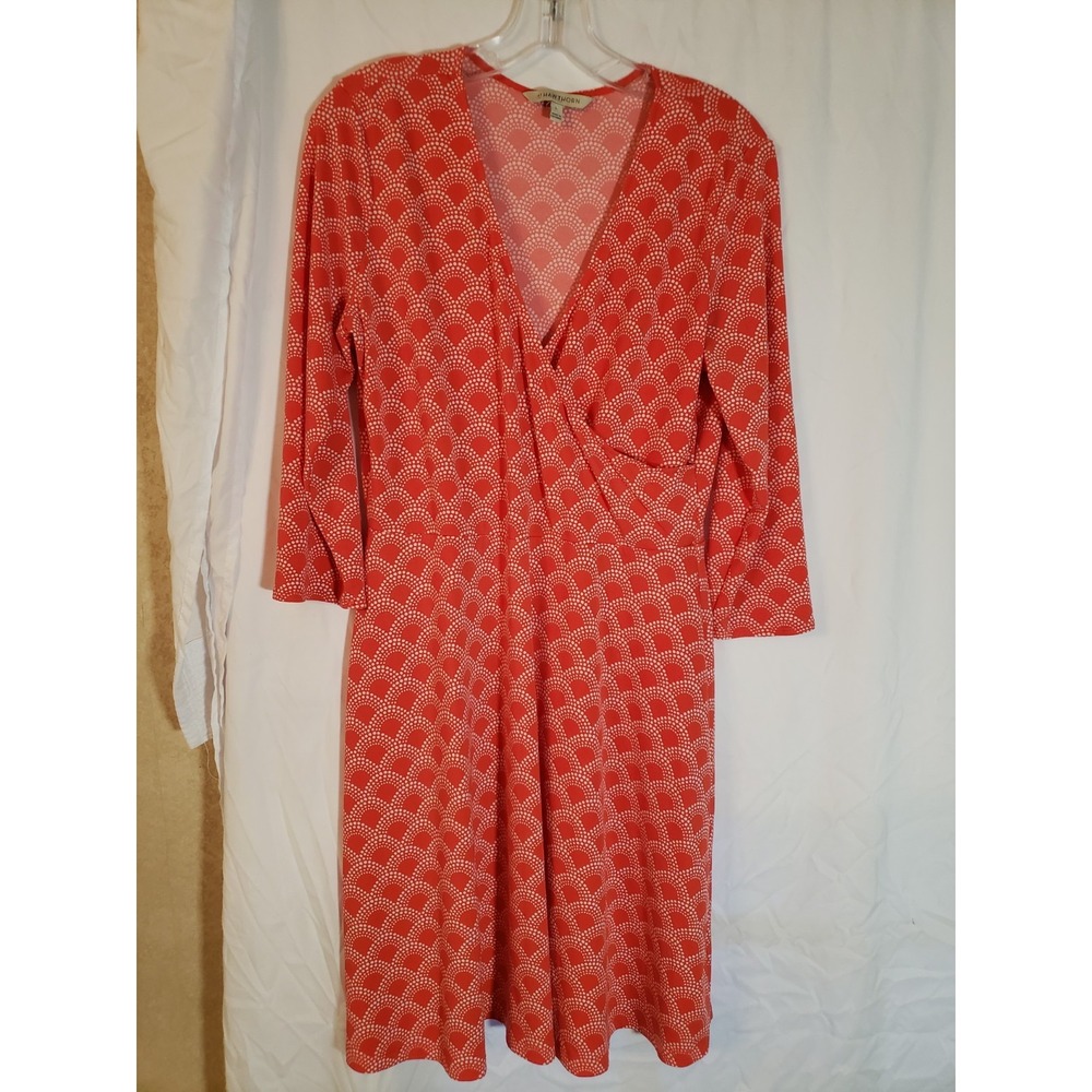 Women's 41 Hawthorn Red Print Long Sleeve Dress Size L